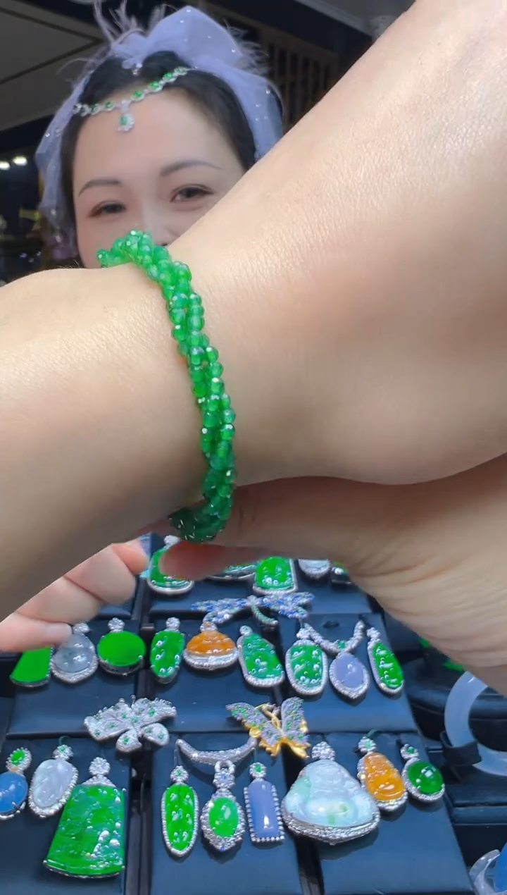 银S925镶嵌手链翡翠050(多样性发货发其一)