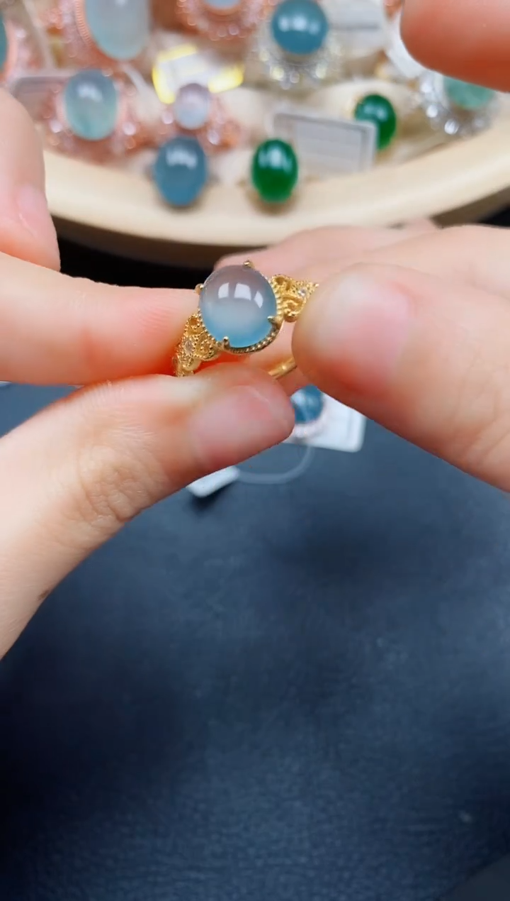 【闪购商品】翡翠戒指银S925镶嵌翡翠