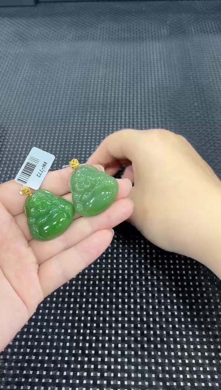 和田玉18K金镶嵌颈饰（多样性发一件）0772