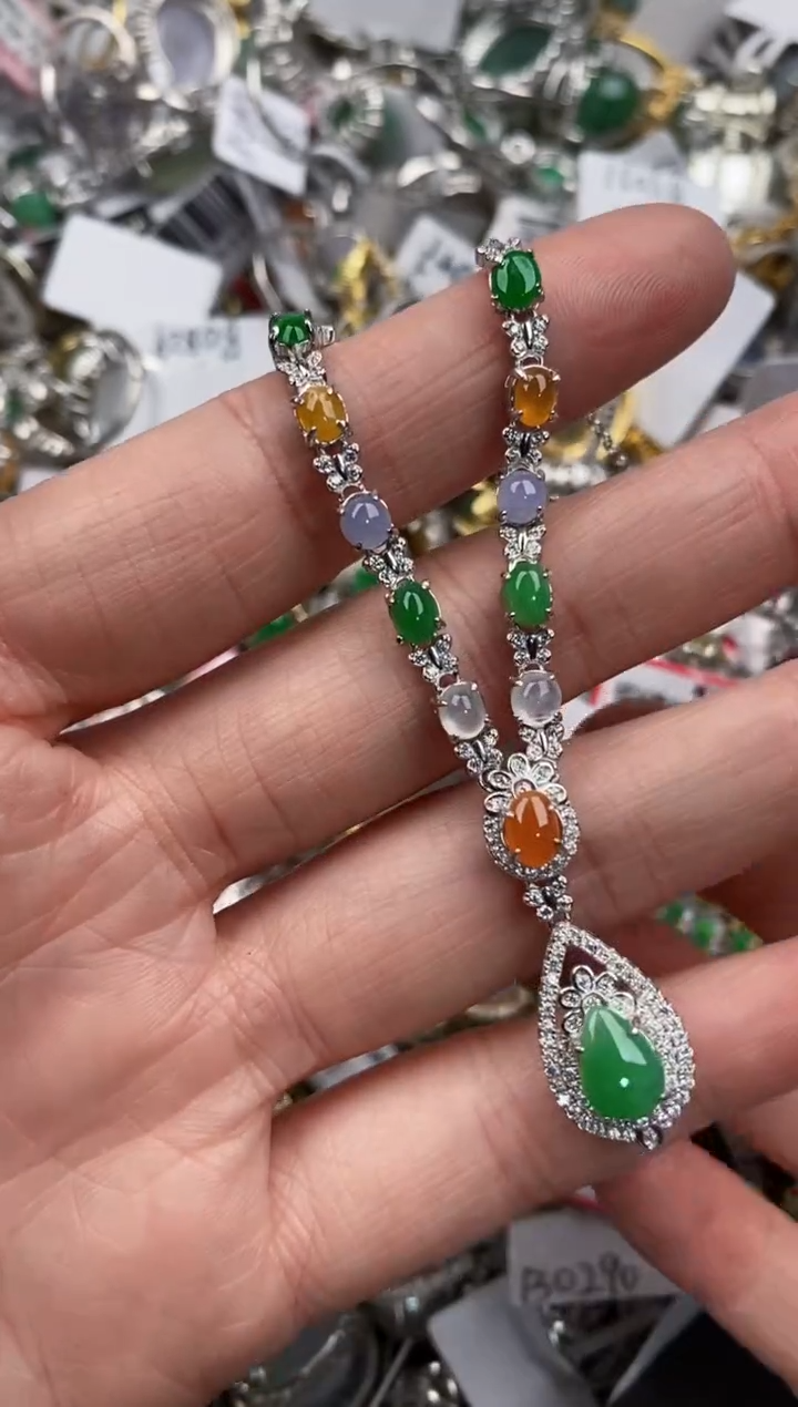 银S925镶嵌戒指翡翠999   1