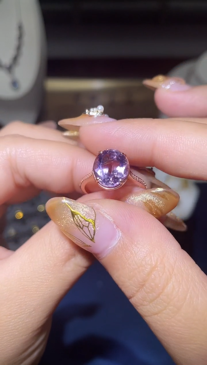 【闪购商品】紫晶戒指银S925镶嵌11111