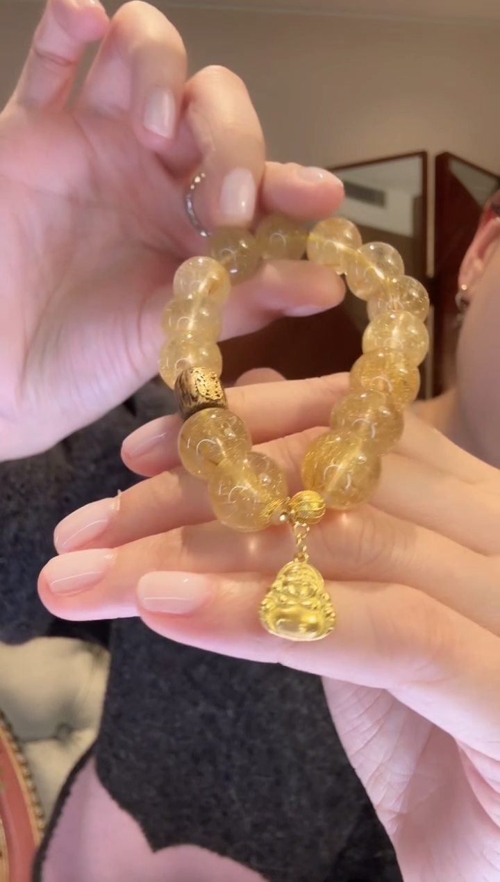 【闪购商品】发晶手串未镶嵌未镶嵌金发晶水晶手串25370X4