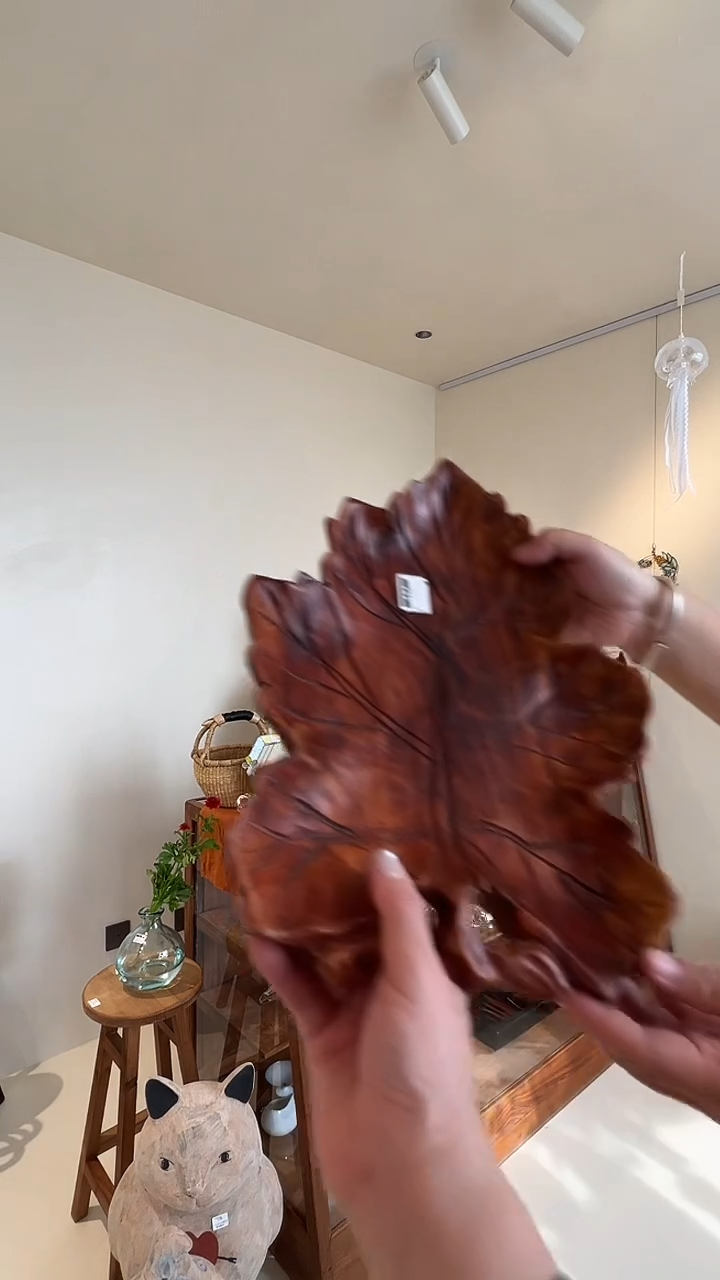 茶道摆件0000叶木头子盘6001