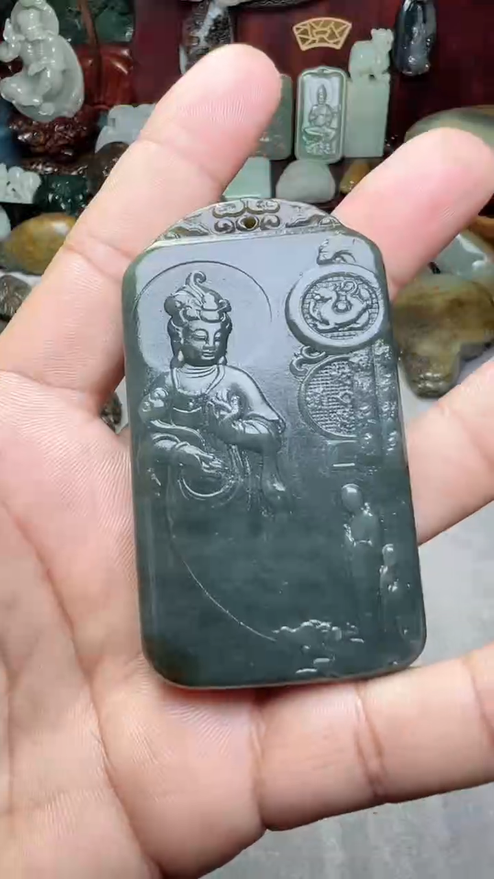 和田玉未镶嵌挂件-