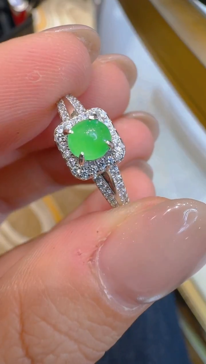 银S925镶嵌戒指翡翠多样性团购发一件