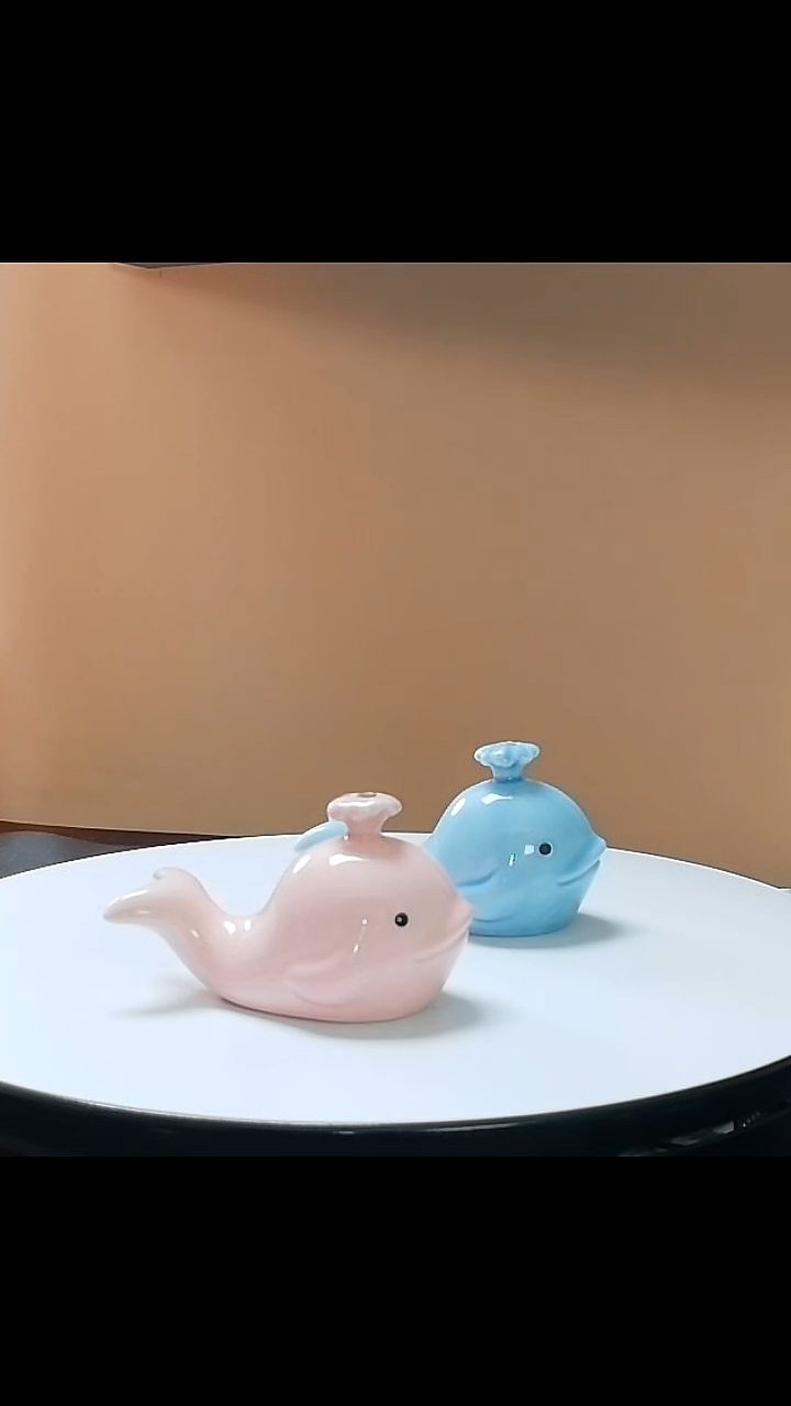 摆件小鲸鱼香插摆件 1对