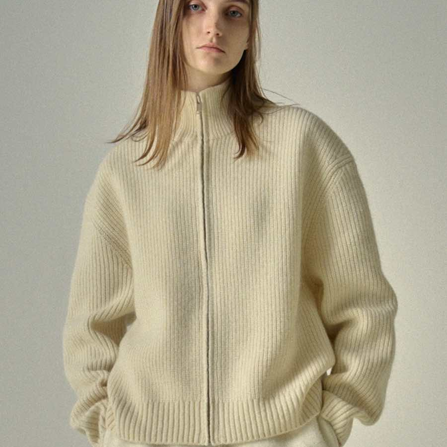 全新未使用  马海毛针织套头衫 乳白色 S P204517033