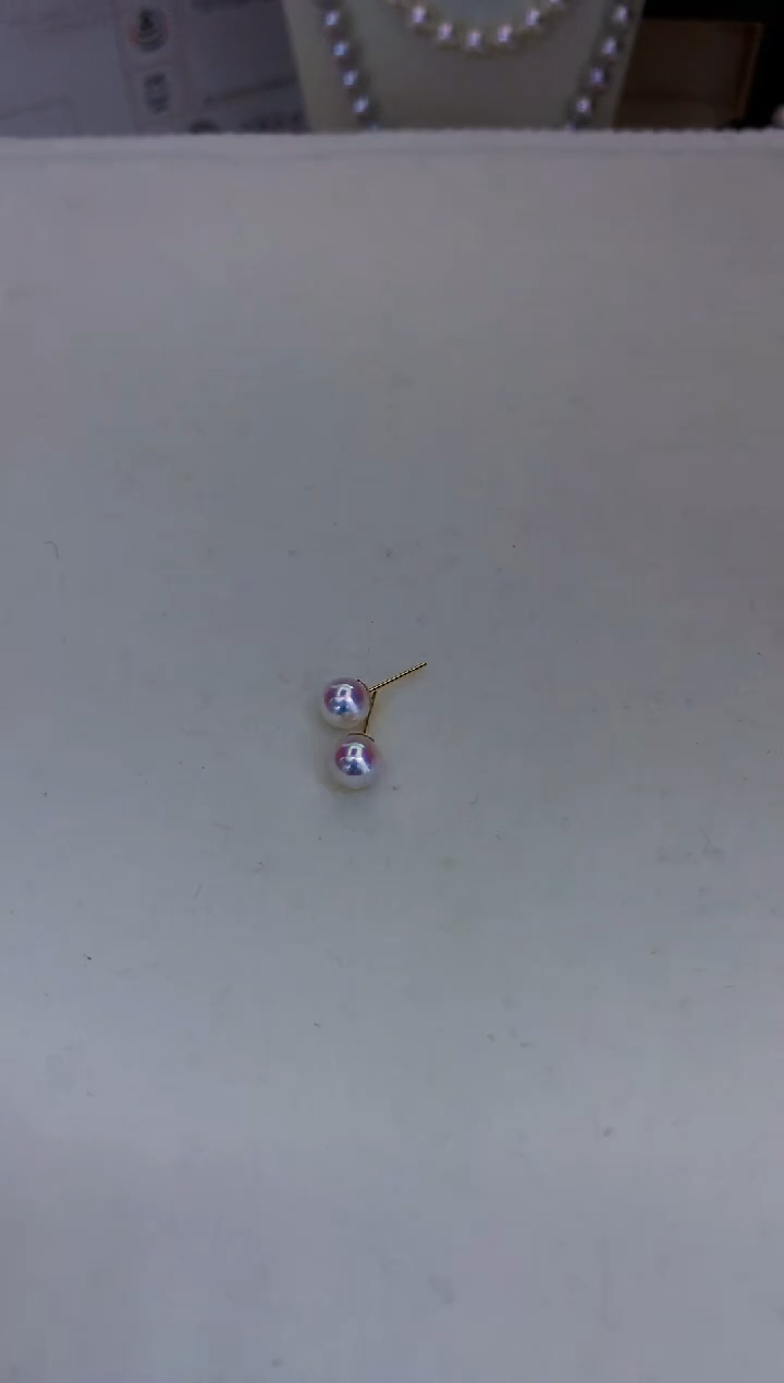 18K金镶嵌海水珍珠饰品5-6素钉定制