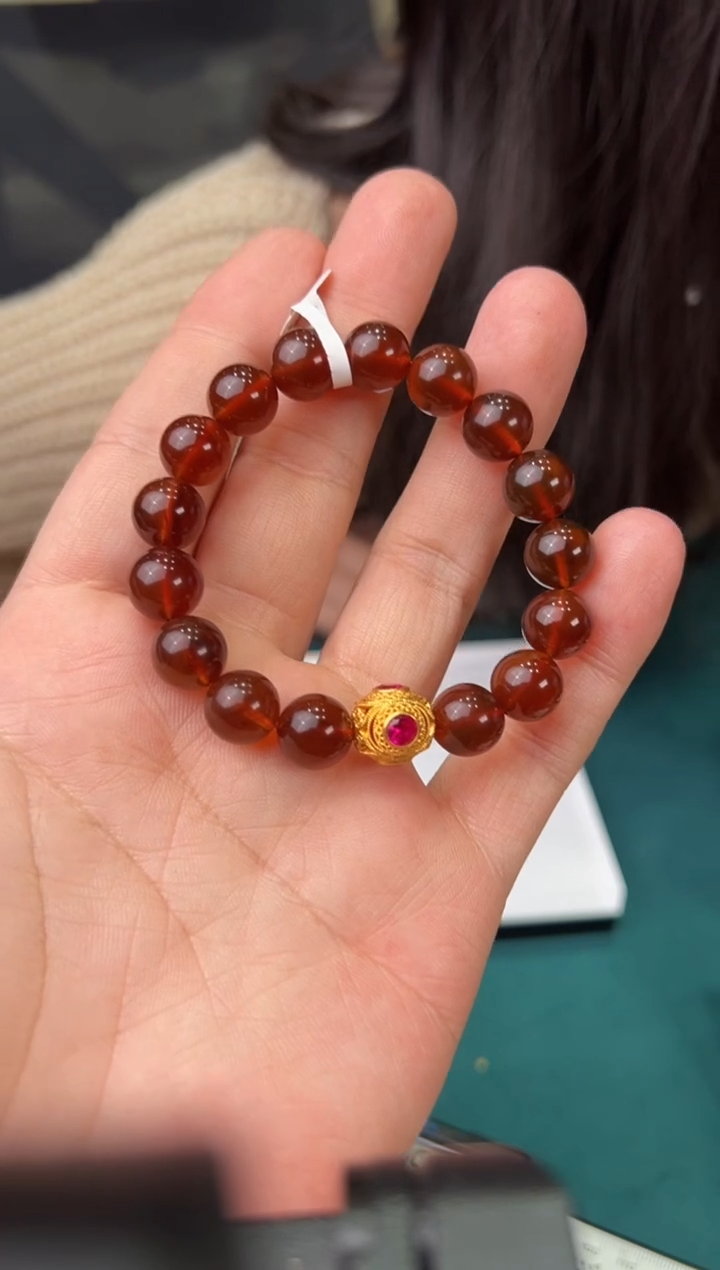 【闪购商品】琥珀手链银S925镀金镶嵌单圈多样性发货其中一件