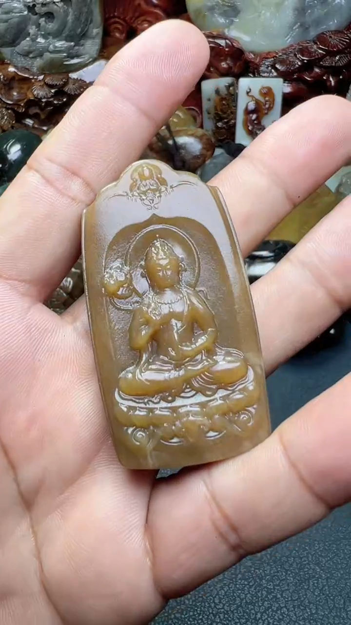 和田玉未镶嵌挂件-