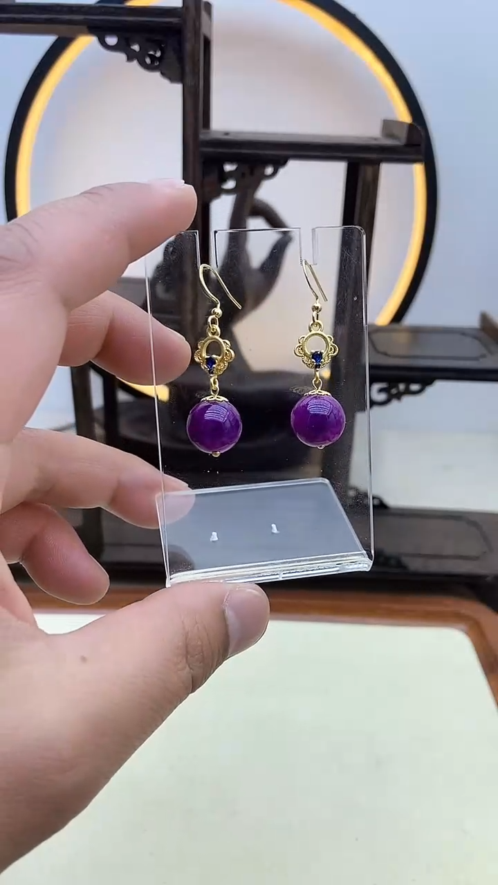 【闪购商品】苏纪石（舒俱来）耳钉银S925镶嵌96号