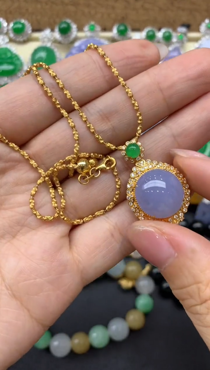 【闪购商品】翡翠颈饰18K金镶嵌397-中国好珍宝