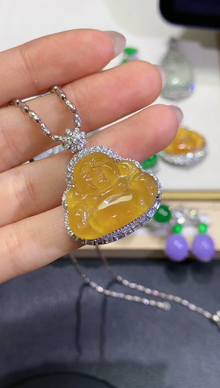 【闪购商品】翡翠颈饰18K金镶嵌团购1