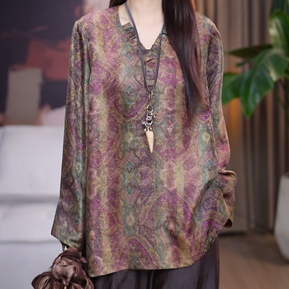 『芝阳』桑蚕休闲显瘦时尚宽松设计款上衣