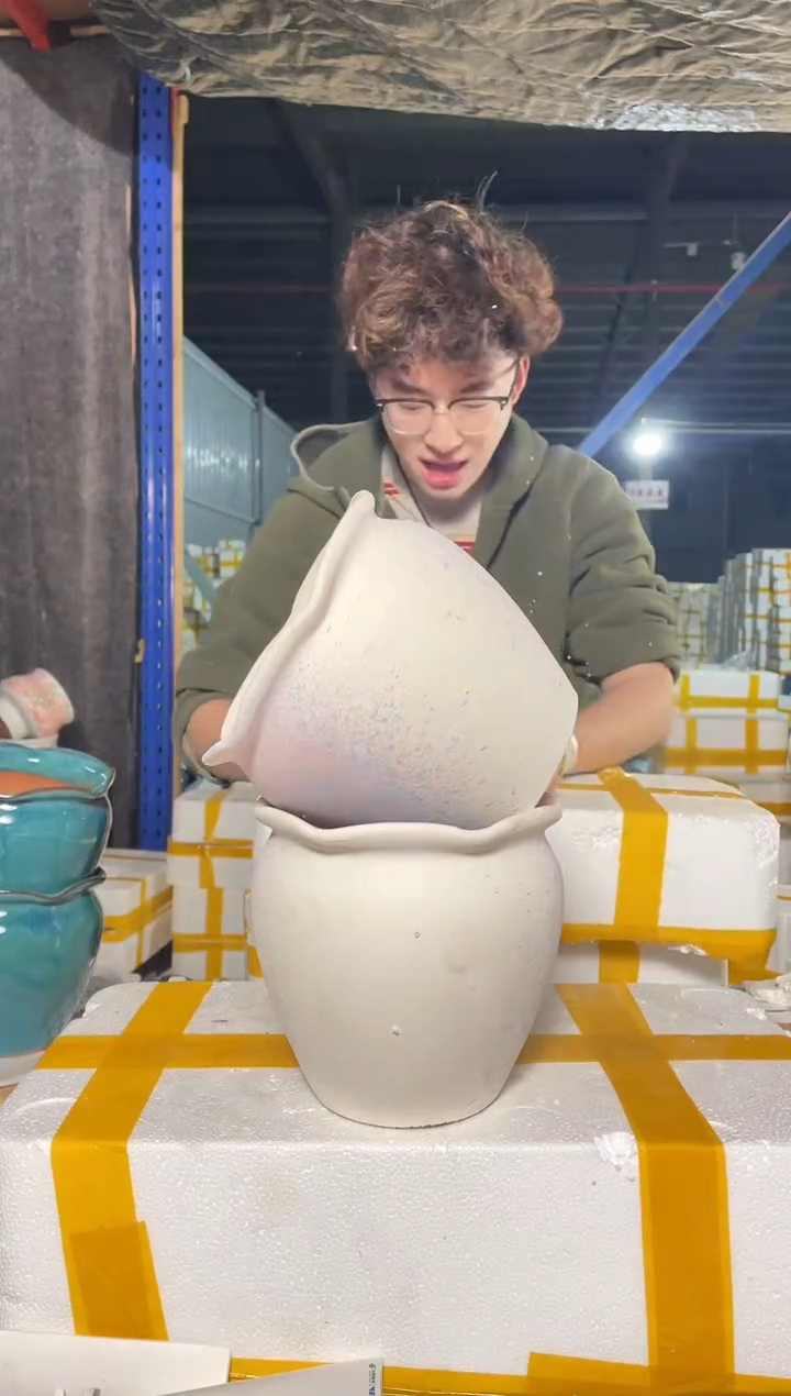 紫砂花盆宜兴紫砂粗陶花盆19.8/34