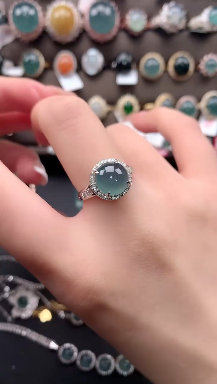 【闪购商品】翡翠戒指银S925镶嵌52141