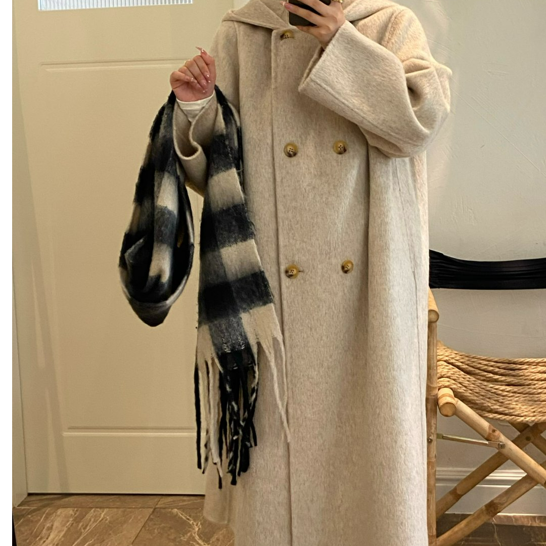 源头工厂—现货《经典重现》双面手缝羊毛大衣（含羊驼毛）