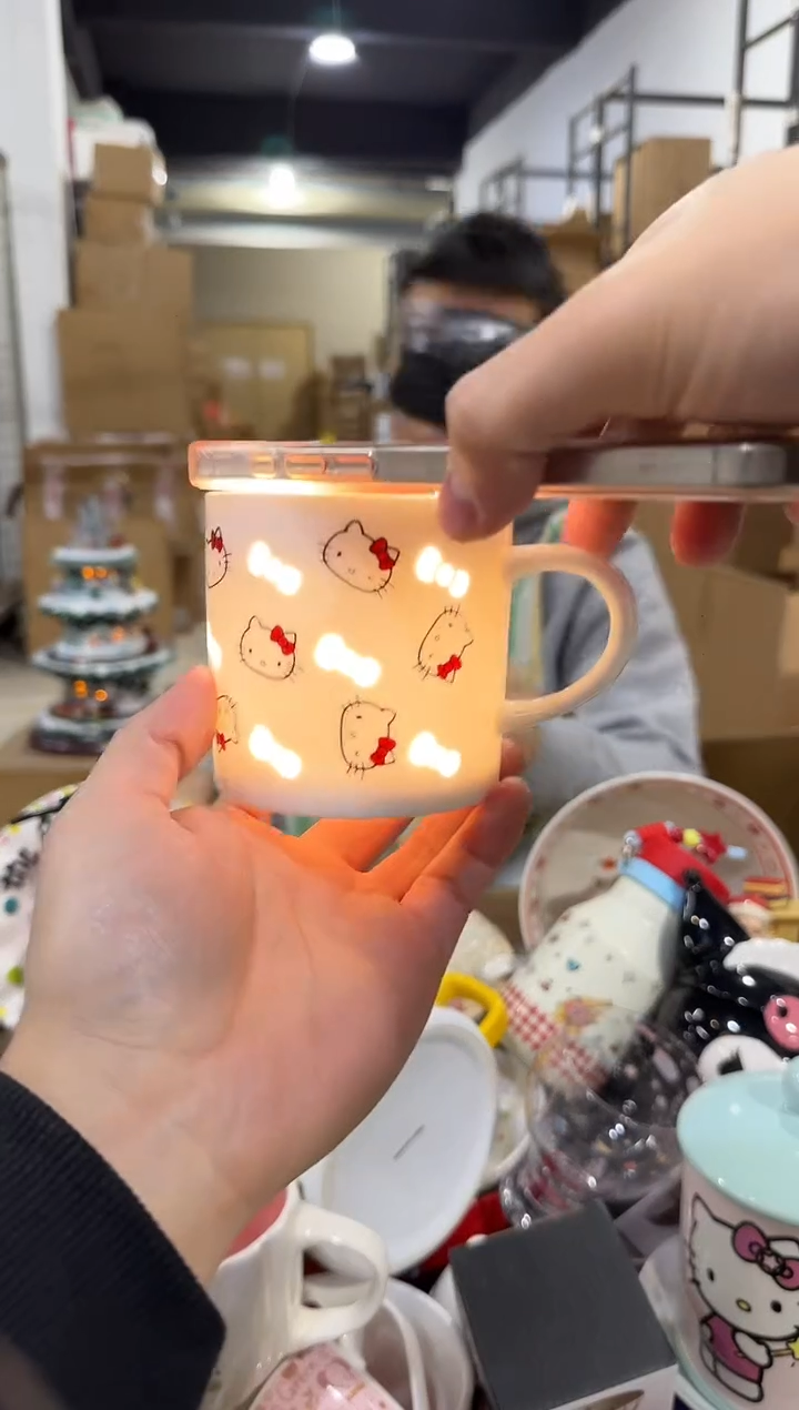 瓷片kt猫镂空水杯