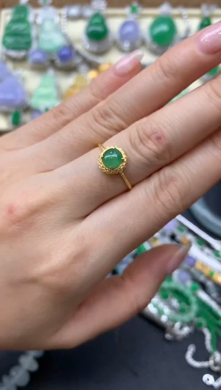 【闪购商品】翡翠戒指18K金镶嵌359-中国好珍宝