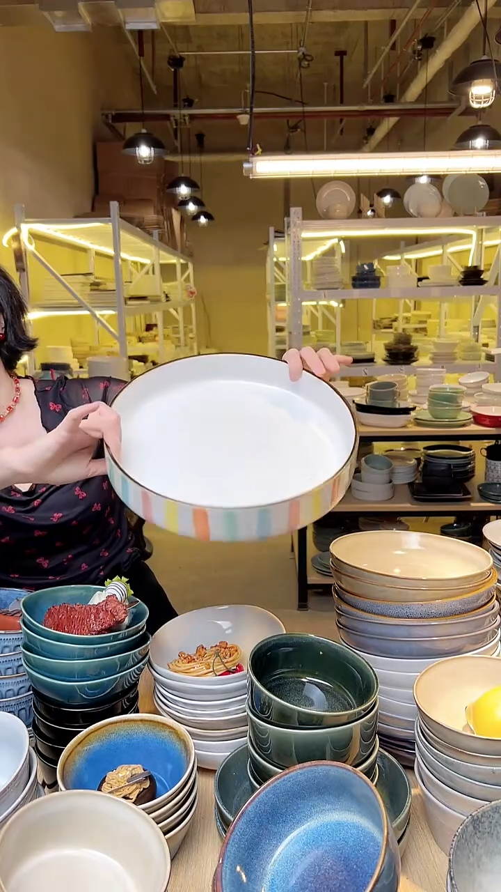 瓷208外贸尾货高温釉下彩陶瓷餐具默认微瑕