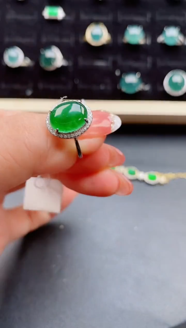 【闪购商品】翡翠戒指银S925镶嵌12121