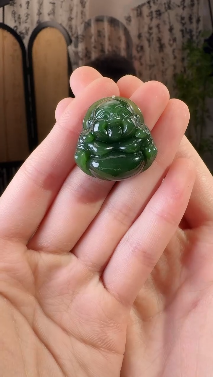 和田玉未镶嵌颈饰佛公2