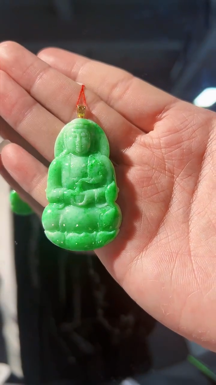 【闪购商品】翡翠颈饰18K金镶嵌缅料A货/支持复检/一件