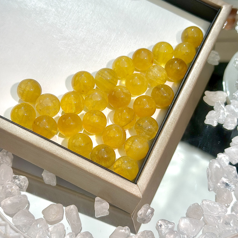 天然黄萤石单颗14mm【2颗装】多样性发一