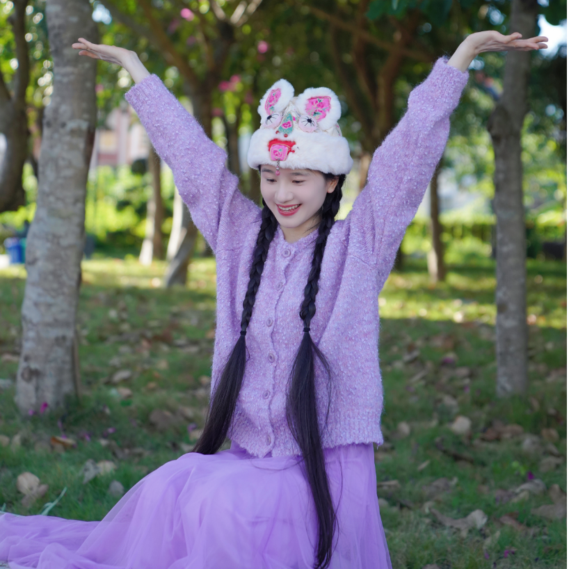 《薰衣草》圈圈纱毛衣外套/