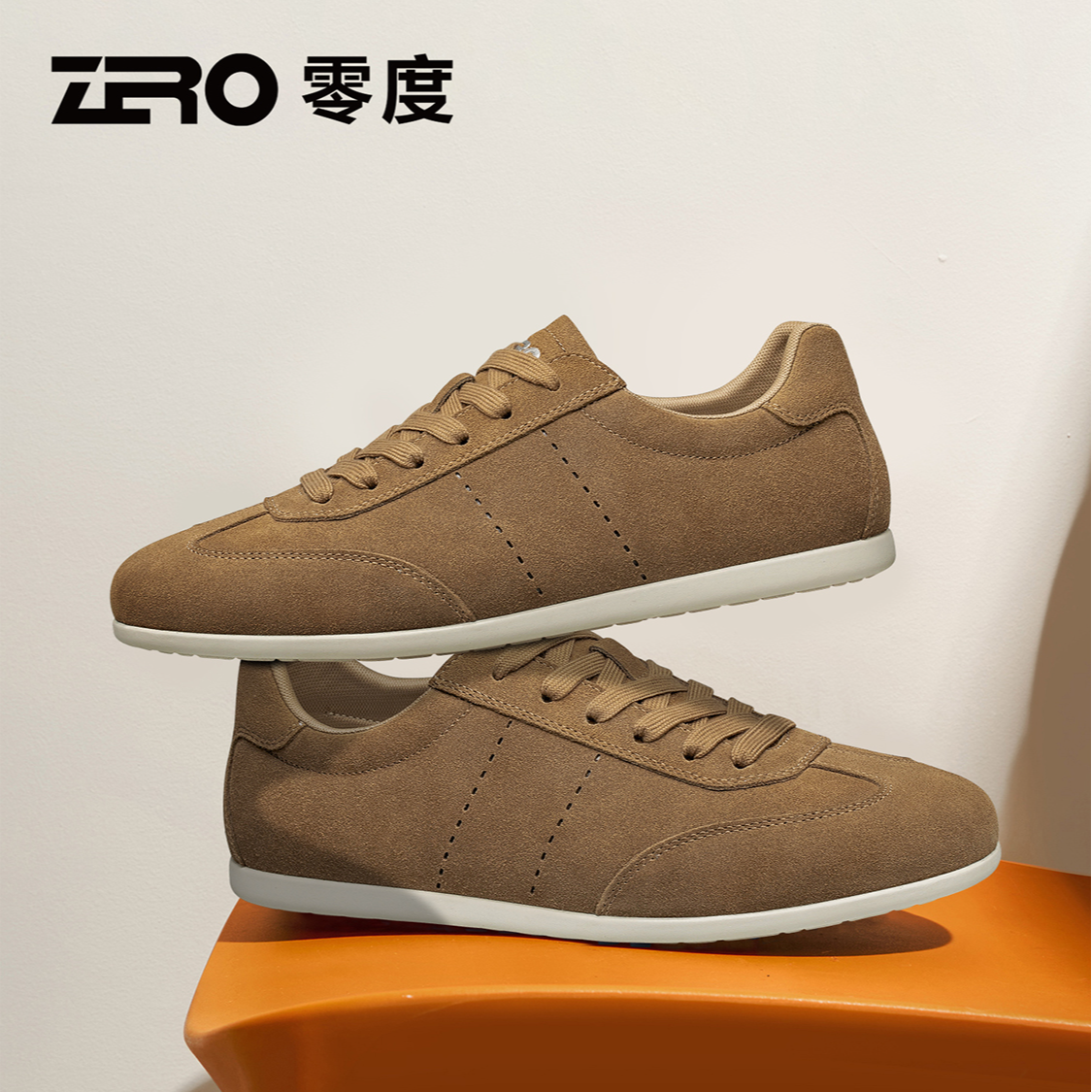 Zero/零度尚品硫化粒面皮舒适春季休闲鞋潮鞋素面板鞋透气百搭款 