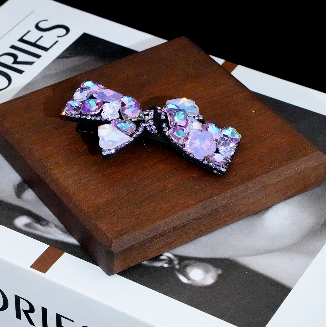 【FNQ051】复古宫廷紫色饰品边夹