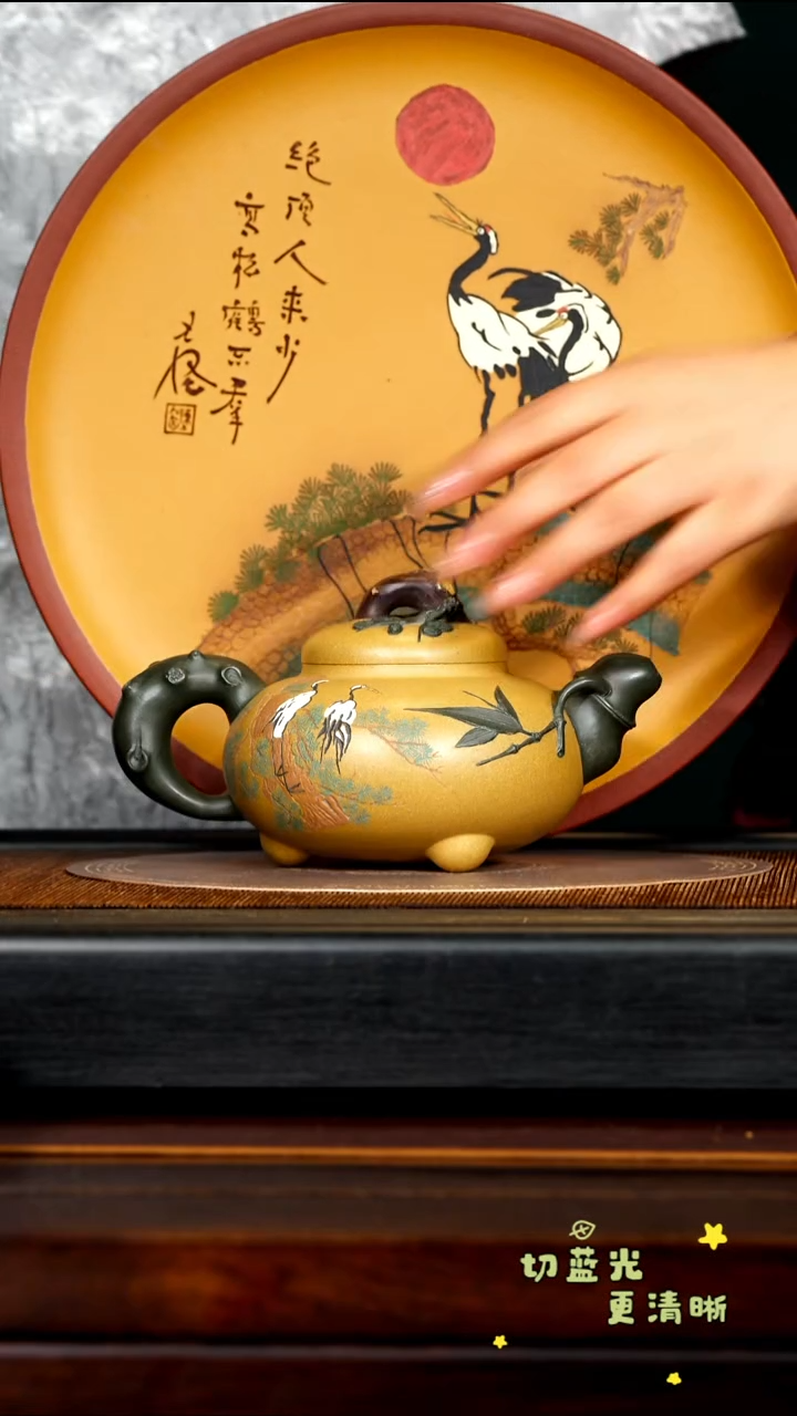 茶壶紫砂宜兴紫砂XZQ 芒果泥 松竹梅430cc