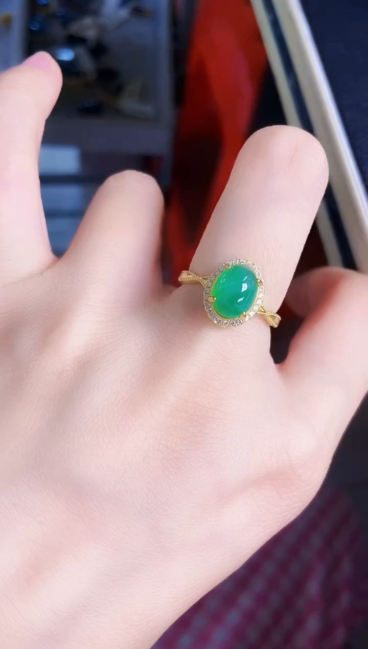 【闪购商品】翡翠银S925镶嵌戒指4645646