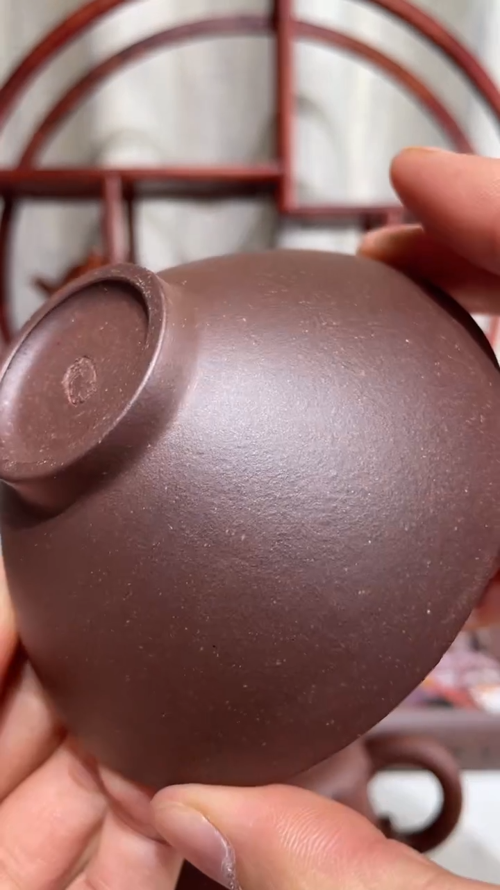 【闪购商品】紫砂茶壶千禧紫泥手工泥斗笠杯