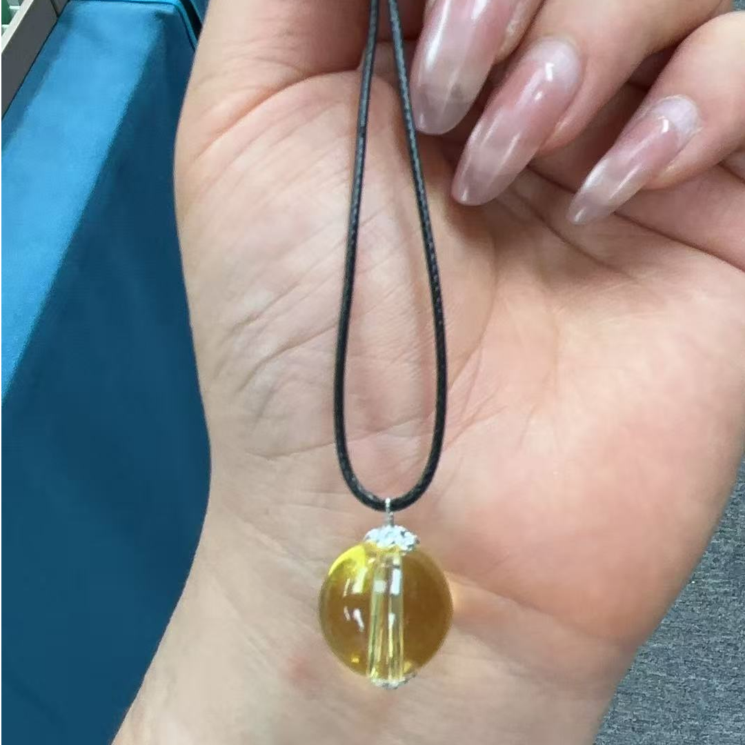 宠粉福利  大卡位14毫米柠檬黄路路通吊坠