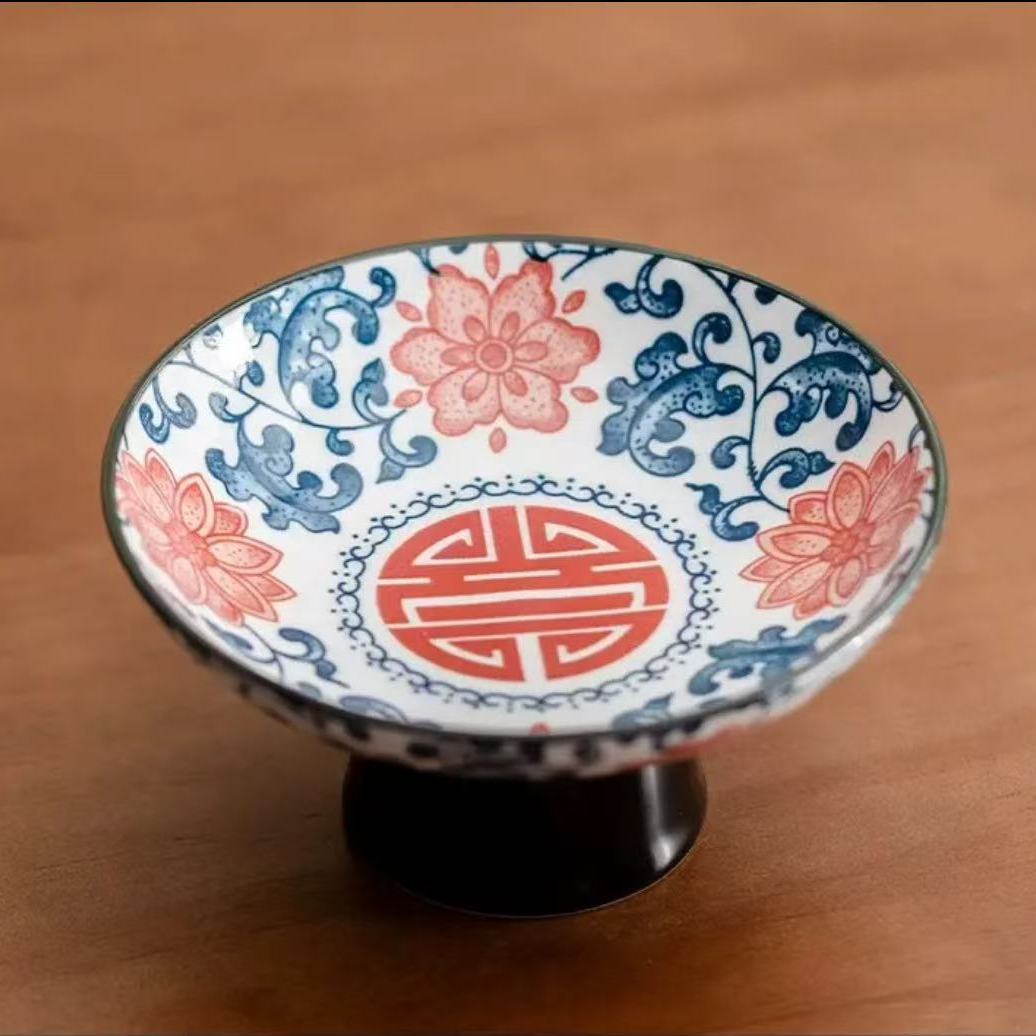 果盘-缠枝莲釉里红茶具茶壶茶具喝茶器具1214