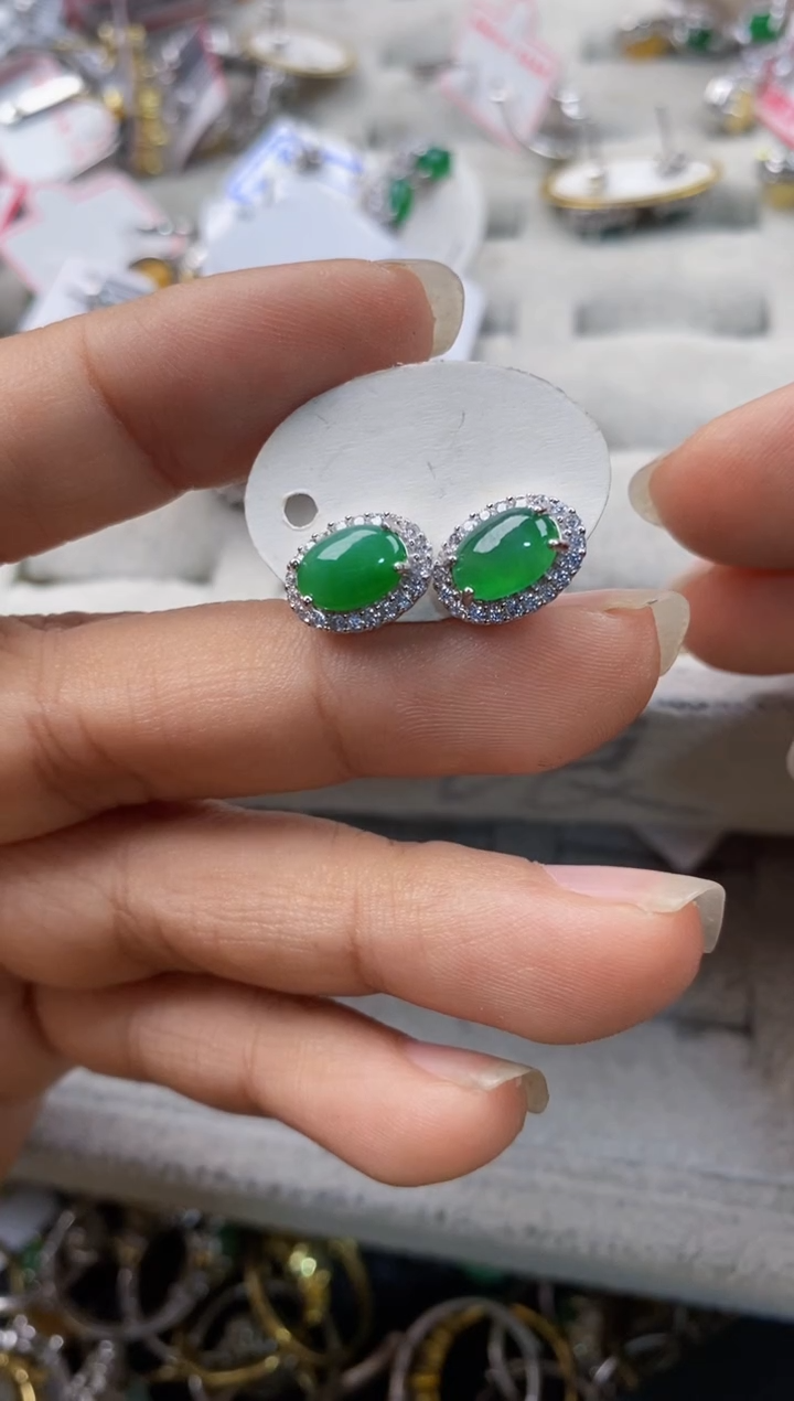 银S925镶嵌戒指翡翠1010----9