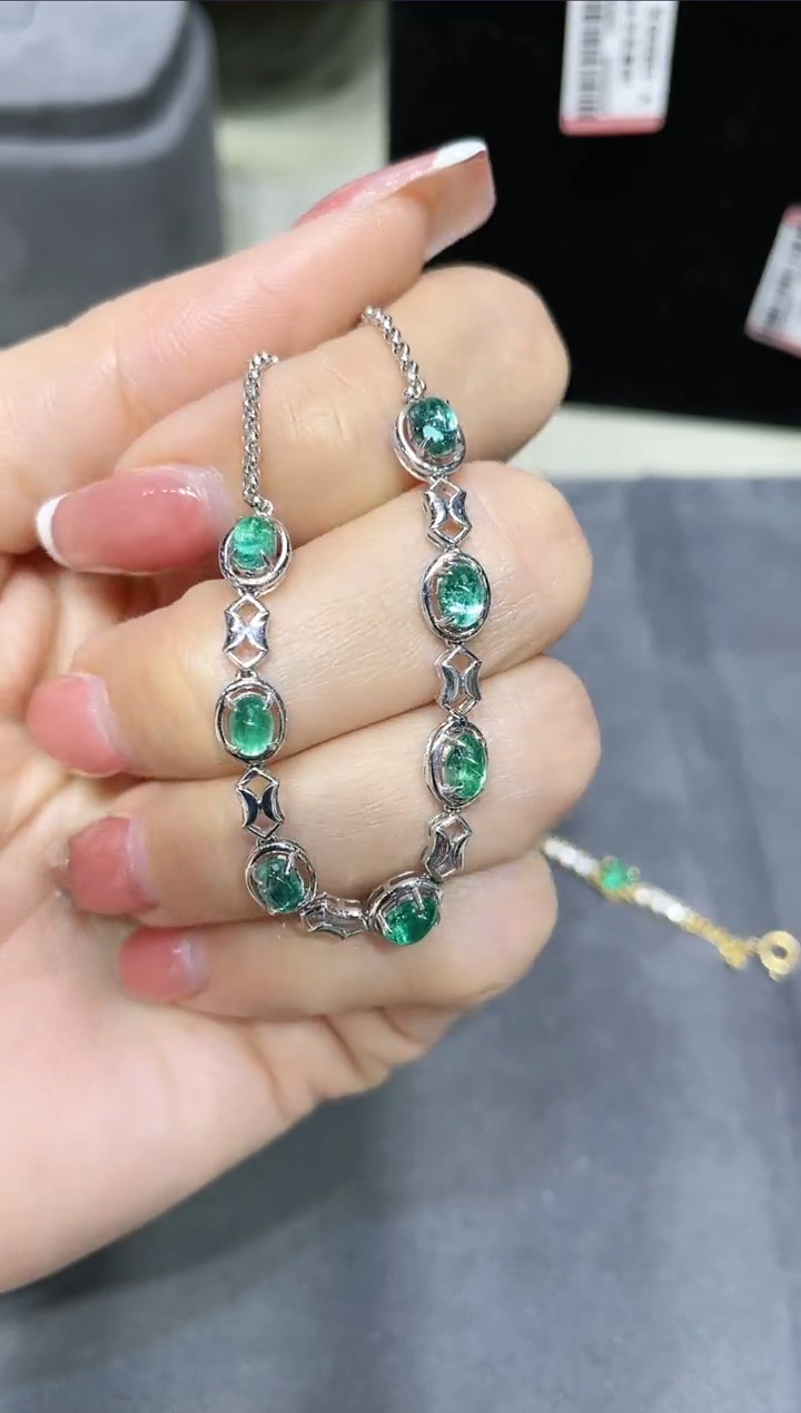 【闪购商品】祖母绿手链18K金镶嵌·