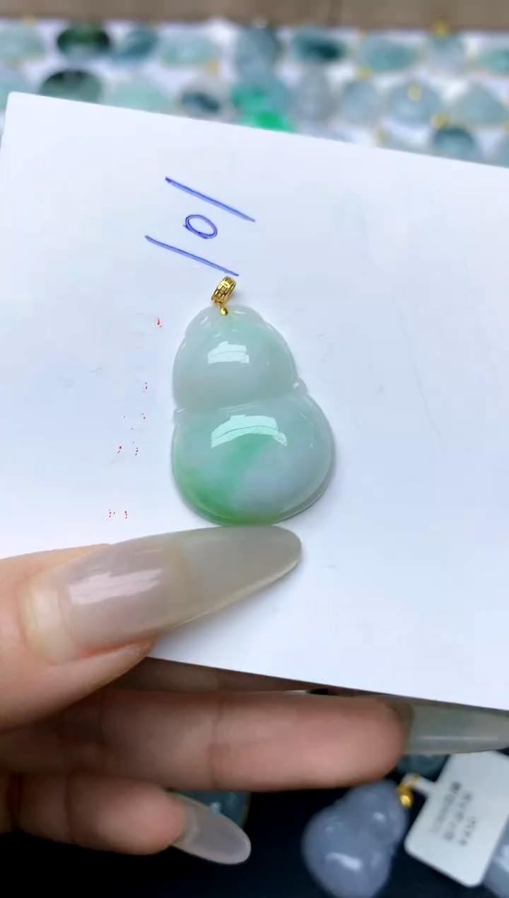 【闪购商品】翡翠颈饰18K金镶嵌101天然A货翡翠