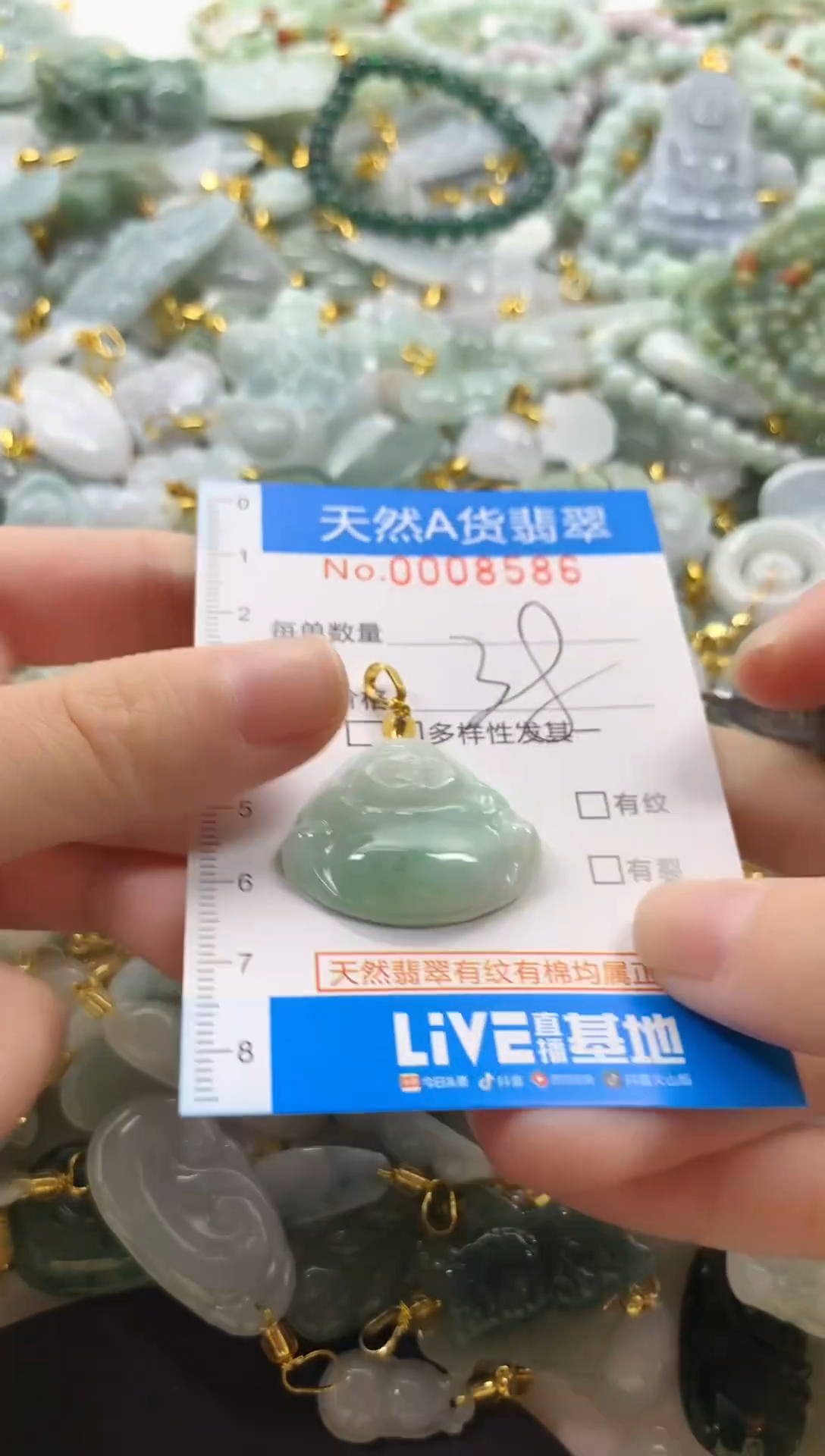 颈饰未镶嵌翡翠净货挂件-8586