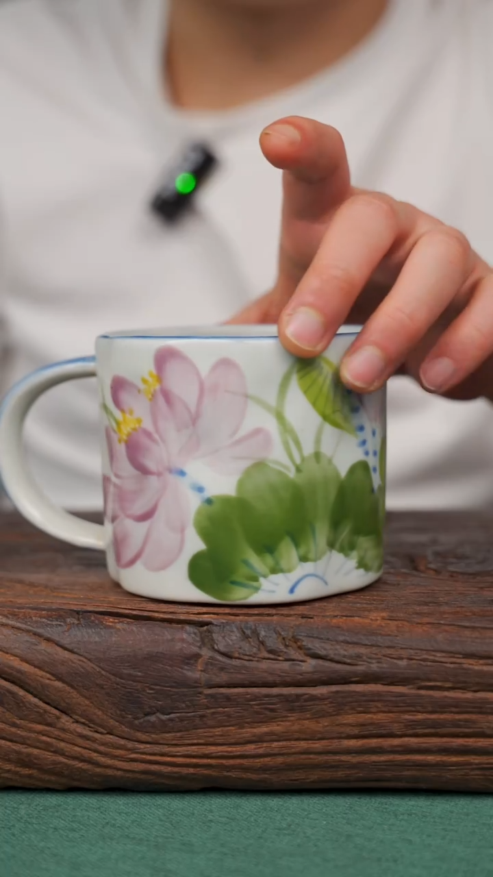 瓷片70寻一缕瓷香杯釉下手工手绘瓷器