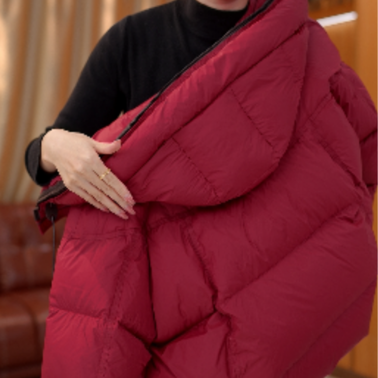 夕阳-2025新年战袍中国红时尚保暖冬季羽绒服W55Q42075