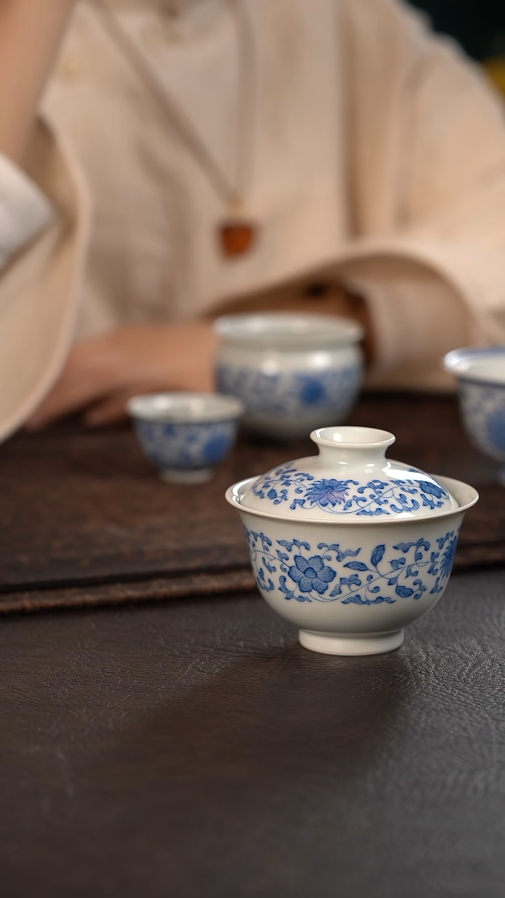 【闪购商品】杯聚澜堂点工串枝盖碗