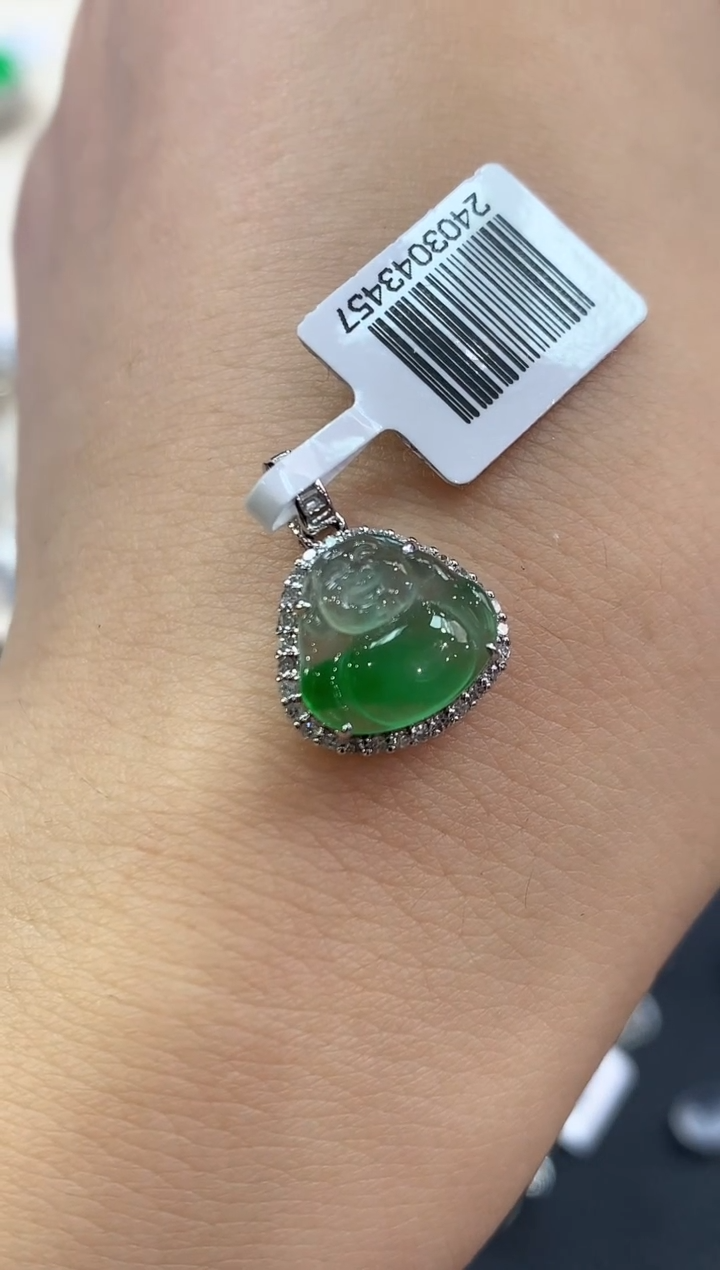 【闪购商品】翡翠吊坠(不含链)18K金镶嵌Q11