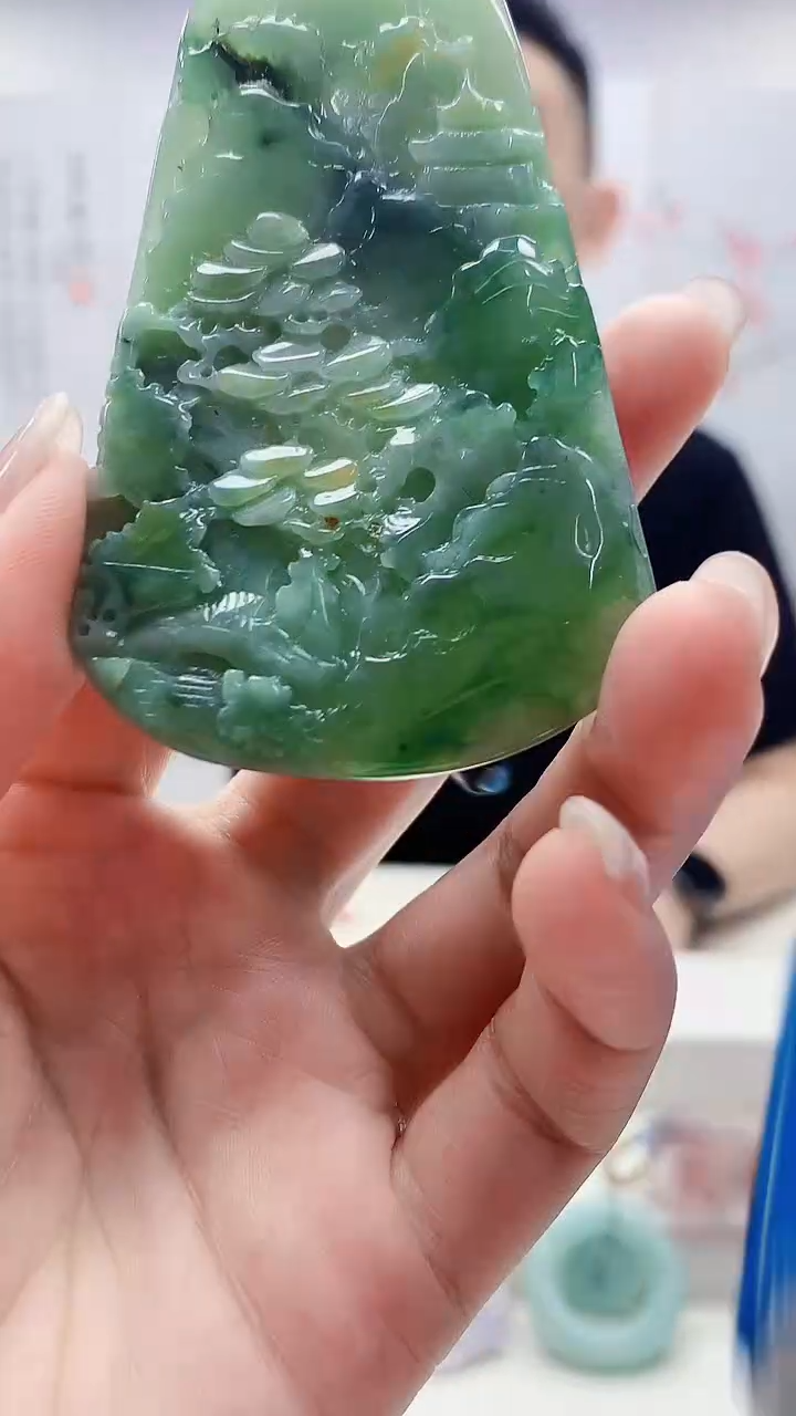 定制翡翠未镶嵌1502lr-毛货挂件49