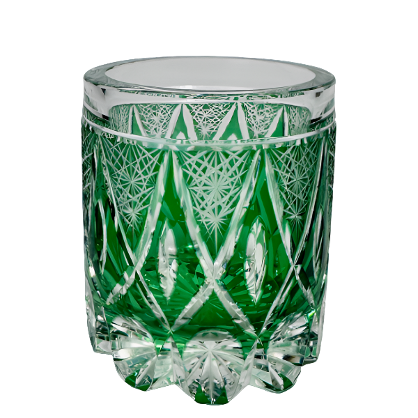 彩和艺术馆【青竹威士忌杯06090】日式水晶琉璃手工雕刻威士忌杯