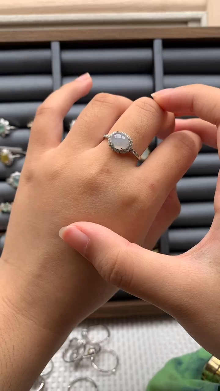 银S925镶嵌戒指翡翠10