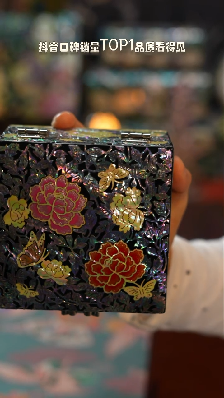 木闪购商品螺钿漆器首饰盒