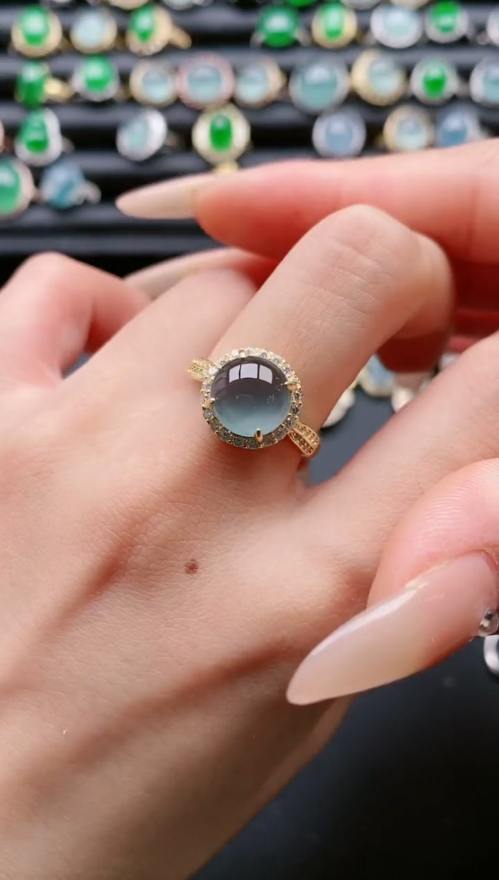 【闪购商品】翡翠戒指银S925镶嵌111111111