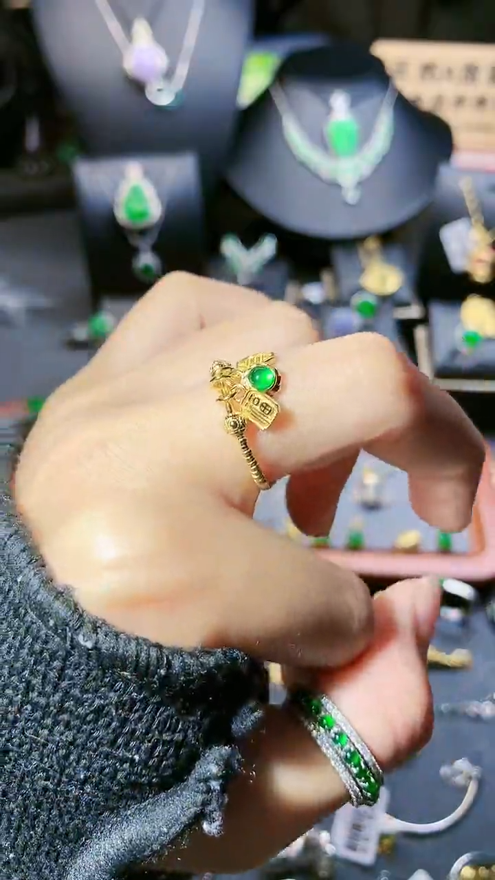 【闪购商品】翡翠戒指银S925镶嵌戒指